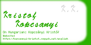 kristof kopcsanyi business card